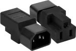Vissqh Iec 320 C14 ki&scaron;tukas į Nema 5-15r lizdą 3 kontaktų maitinimo adapterio jungtis (juoda), 2 vnt.