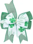Creatcabin st. patrick's day kaspinas vainiko dekoracijoms didelis džiuto baltas žalias blizgantis dobilų kaspinas kaspinai rankdarbiams &scaron;ventėms eglutės kaspinai lauko durims 24,5 x 34 cm