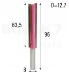 Frezavimo įrankis medienai tiesus Cnc F2 8*12,7*63,5*96,05 Vhm karbidas (huhao)