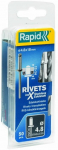 Nerūdijančio plieno kniedės 4,8x18mm 50vnt + Drill C, Rapid