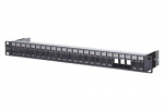 METZ CONNECT Keystone 19 colių modulių stovas 1U 24 prievadas juodas be įrangos