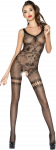 Passion Woman Passion BS045 Bodystocking Juodas - Embroidered Fishnet, One Size