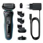 Braun | Shaver | 51-M4500cs | Operating time (max) 50 min | Wet & Dry | Juodas/Mėlyna