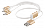 Deltaco Kabelis EPZI USB-C, ap&scaron;vietimas, micro USB, 0.5m, baltas / USB-MULTI05