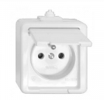 Timex Elektro GNt-16J BI JANTAR Lizdas pojedyncze su/u IP44 su klapką balta GNt-16J