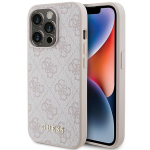 Dėklas GUESS GUHCP15LG4GFPI IPHONE 15 PRO 6.1 "Rožinis/Rožinis HARD CASE 4G METAL GOLD LOGO