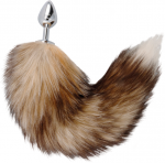 Darkness Sidabrinis Plug with Faux Fur Tail 8 cm - Stylish Intimate Priedas