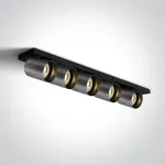 Lubinis &scaron;viestuvas 5x10W LED pavir&scaron;inis akcentinis &scaron;viestuvas, metalo pilkos sp., GU10, 65505N/MG