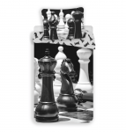 Patalynė bawełniana 140x200 szachy poszewka 70x90 chess August 23