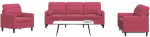 Sofa Sofos komplektas su pagalvėlėmis, 4 dalių, vyno, aksomas