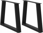 Kavos staliuko kojelės, V formos, 2 vnt., juodos, 60x(42-43,3) cm, plienas