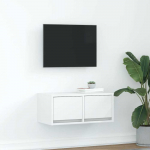 TV staliukas Televizoriaus spintelė, balta, 60x31x25,5 cm, apdirbta mediena