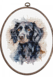 luca S Skaičiuojamo kryžminio siuvinėjimo rinkinys su lankeliu &bdquo;The Border Collie&ldquo; 17x20cm SBC213