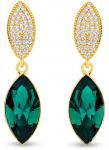 Paauksuoti sidabriniai auskarai su Swarovski kristalais ir cirkoniais Brasco 53527