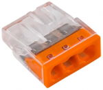 Pawbol E.4181T Greito prijungimo jungtis 2,5 mm2, 3 kontaktai, oranžinė, E.4181T /100 vnt./