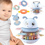 Woopie Baby WOOPIE kūdikių sensorinis žaislas 2in1 mėlynas