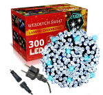 Happy People Lauko Kalėdinė girlianda 300 Led, 21 metrai &Scaron;iltai baltos spalvos Flash K-30
