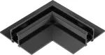 Užglaistomo magnetinės sistemos ZAMBELIS MAGNETIC 6MM bėgelio horizontalus kampinis sujungimas, 24V, juodas, 25224