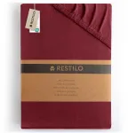 RESTILO AMBER fitted sheet, burgundy, classic style, jersey fabric, 160&ndash;180 x 200
