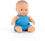 Miniland Lalki Miniland lėlė berniukas mėlynu kombinezonu (21 cm.)