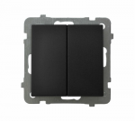 Ospel ŁP-2G/m/33 AS Dviejų grupių žvakidžių jungiklis juodas metalinis ŁP-2G/m/33