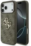 Guess 4G didelio logotipo dėklas iPhone 17 Pro Max rudas