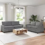 Sofa Sofos komplektas 2 vnt. Tamsiai pilka Aksomas