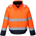 Gero matomumo PORTWEST C464 2 viename kontrastinė Bomber striukė, Dydis: XL, Pw spalvos: Oranžinis/Navy