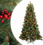 Dirbtinė Sulankstoma Kalėdų Eglutė 210 cm 300 LED &Scaron;ilta balta