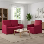 Sofa Sofos komplektas 2 vnt. Vyno raudona Aksomas