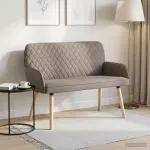 Dvivietė sofa su medžio masyvo kojelėmis 2 vietos Taupe