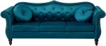 Beliani Trivietė sofa &bdquo;SKIEN&ldquo;, žydra veliūrinė