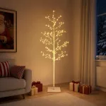 Mikro beržo Kalėdų eglutė Balta 150 cm Plienas 360 LED