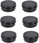 Juodi aliumininiai indeliai (6 vnt.) - 150ml apvalūs metaliniai laikymui
