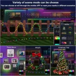 Dakango 20 m 200 led spalvą keičiančios dekoratyvinės lemputės, sinchronizuojamos su muzika, valdomos nuotoliniu pulteliu ir programėle, usb &bdquo;pasidaryk pats&ldquo;, vandeniui atsparios i&scaron;maniosios dekoratyvinės lemputės vakarėliams, vestuvėms, miegamajam,  ...