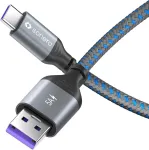 Sonero Usb-c į Usb-a įkrovimo laidas, 2m, 5v/5a, pilkai-mėlynas