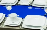 Lubiana Celebration kvadratinis baltas 30 dalių pietų ir kavos servizas 6 asmenims