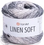Yarnart Linen Soft 7406 - daugiaspalviai lininiai siūlai