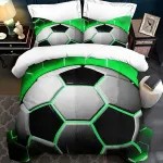 Porjdn futbolo patalynės komplektai vaikams, pagalvės užvalkalas 80 x 80 cm, futbolo patalynės komplektas berniukams ir mergaitėms 3d efektas futbolo ra&scaron;tas mikropluo&scaron;to antklodės užvalkalas (style E, 135 x 200 cm)