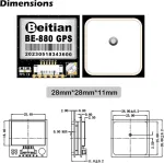 Geekstory Be-880 gps imtuvo modulis su flash atmintimi Hmc5883l kompasas 10 kartos lustas gps antena ttl lygis 38400bps, skirtas arduino orlaiviui pixhawk apm skrydžio valdikliui
