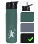 Gertuvė Excellent Houseware sportinis vandens butelis i&scaron; nerūdijančio plieno 0,5 l, juodas