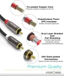 Fospower 0.9m 2 Rca Stereo Garso Kabelis (paauksuoti Jungtys)