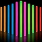 Glow Fever &scaron;viečiančių lazdelių rinkinys vakarėliui - 25 cm &scaron;viečiančios lazdelės vakarėliams lauke, &scaron;viečiantis tamsoje vakarėlis, neoninis vakarėlis ir daugiau &scaron;viečiančių lazdelių i&scaron; Party Dragon - mi&scaron;rios, 100 vnt.