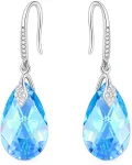 Diamond Sky Jewelry Sidabriniai auskarai moterims DiamondSky &bdquo;Baroque III (Aquamarine AB)&ldquo; su Swarovski kristalais