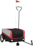 Dviračio priekaba, juodos ir raudonos spalvos, 45kg, geležis