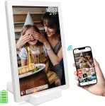 Objektyvas Yenock skaitmeninis nuotraukų rėmelis Frameo 10.1 colio, 5000 Mah baterija, nuotraukų rėmelis su Wifi, 32gb Hd Ips jutiklinis ekranas su belaidžiu įkrovikliu, automatinis pasukimas, momentinis nuotraukų/video dalijimasis per programėlę