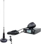 CB radijo stoties komplektas PNI Escort HP 9700 USB ir CB antena PNI LED 2000 su magnetiniu pagrindu, 12V / 24V maitinimo &scaron;altinis, komplekte yra cigarečių degiklio ki&scaron;tukas, ASQ 5 lygiai