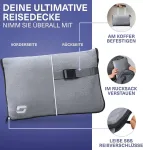 Styngard lėktuvo antklodė su mink&scaron;tu pagalvės užvalkalu - kelioninė antklodė 2 viename vyrams ir moterims - transformuojama pagalvė - mink&scaron;ta ir &scaron;ilta antklodė lėktuvo modelis Toronto