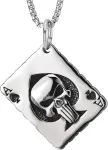 Coolsteelandbeyond ace card poker grid checked pattern su punisher kaukolė ir kirtis, vyri&scaron;kas pakabukas, nerūdijančio plieno dvipusis, nerūdijantis plienas, metalas, netaikoma