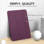 Moko apsauginis dėklas, suderinamas su nauju ipad 9-osios/8-osios/7-osios kartos (2021/2020/2019), plan&scaron;etinio kompiuterio dėklas su stovu, matinis galinis dangtelis, automatinio miego/pabudimo funkcija, skirtas ipad 10,2 colio, tamsiai violetinis